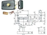 2pz serratura porte ferro con quadro caten. e scrocco cilindro fisso senza al. 485/486 - mm.60 sx (486603) cod:ferx.fer171588