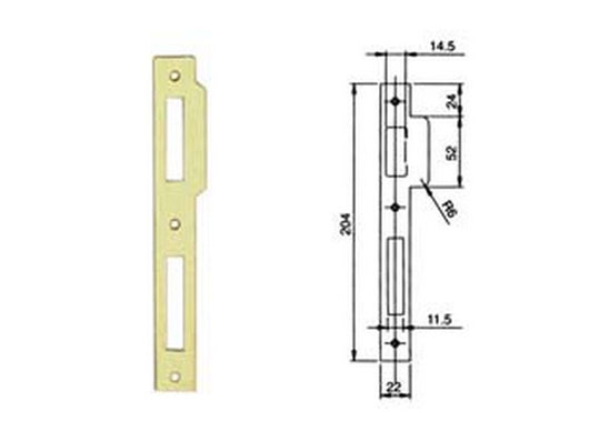 10pz contropiastra piana per serrature serie 200n - (032016) fer171656