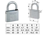 2blister lucchetto ottone cromato marino euromarine arco normale pl120 - mm.30 (pl1203000) cod:ferx.fer171939