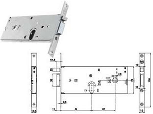 elettroserratura infilare per fasce solo scrocco mm.78 h 85002 - mm.70, frontale mm.16 (y8500270080) fer172356