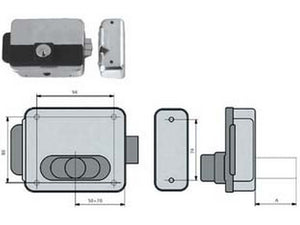 elettroserratura cancelli reversibile foro variabile multipla 5011 - mm.50-70 (5011/1z) fer172486