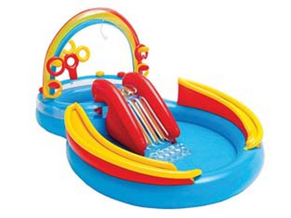 piscina gonfiabile ovale "gioco acqua scivolo" +2 anni - cm.297x193x135h. - peso kg.7,80 (57453) fer175159