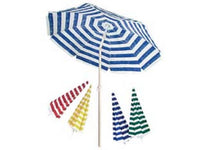 ombrellone da spiaggia in cotone tondo cm.200 - colore bianco/giallo fer185059