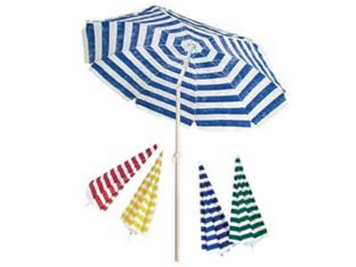 ombrellone da spiaggia in cotone tondo cm.200 - colore bianco/giallo fer185059