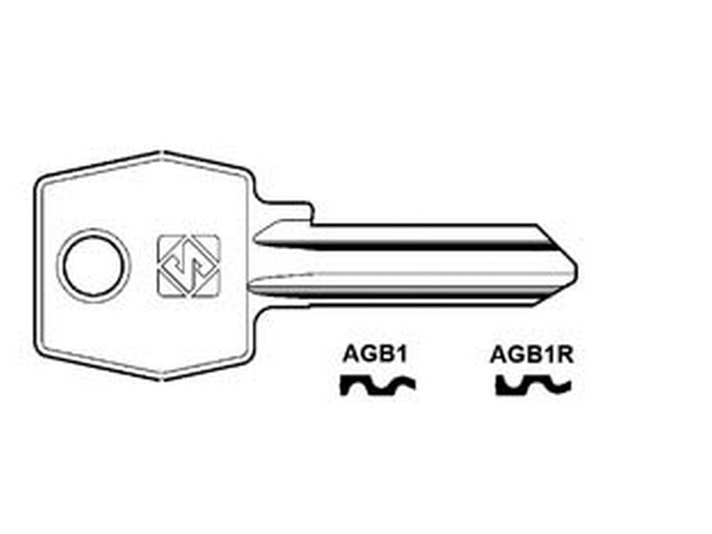 10pz chiavi per cilindri agb 5 spine grandi - agb1 dx  cod:ferx.fer187732