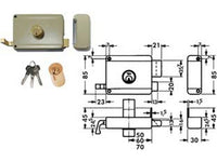 serratura da portoncino catenaccio e scrocco doppio cilindro fisso 6300 - mm.40 dx (y63000401) fer414302