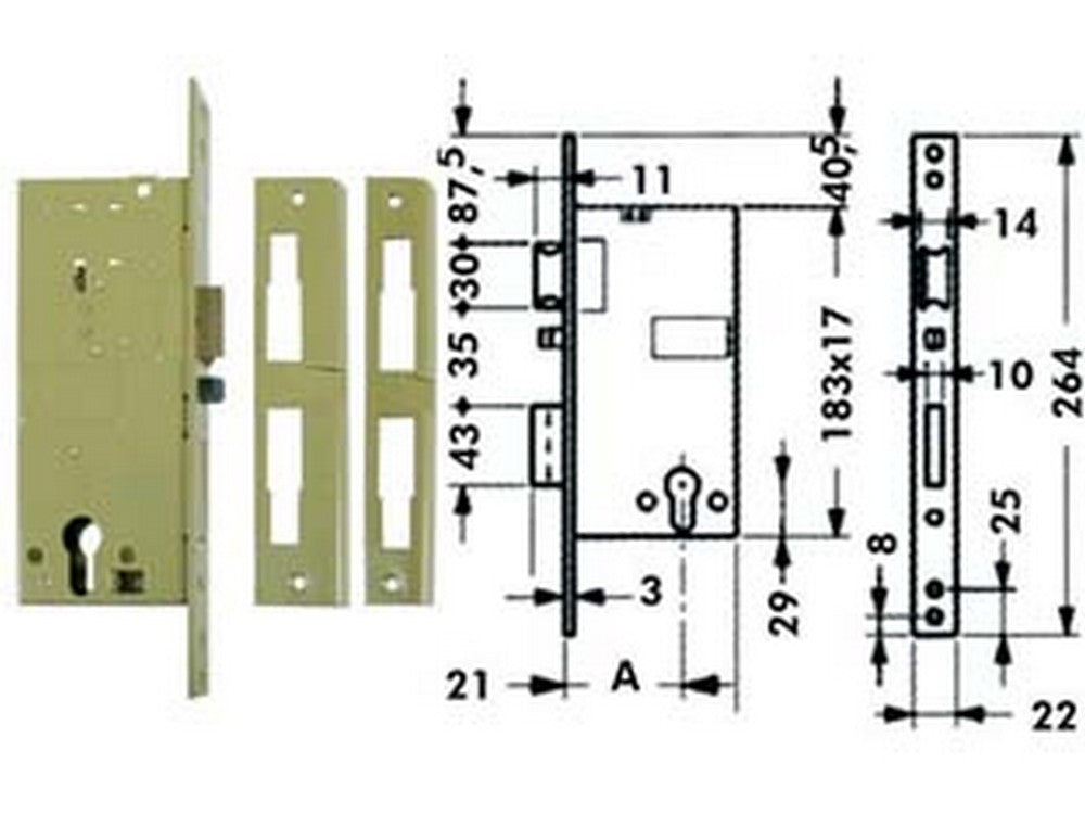 elettroserratura da infilare a cilindro 5810 - mm.50 (y5810050) fer189392