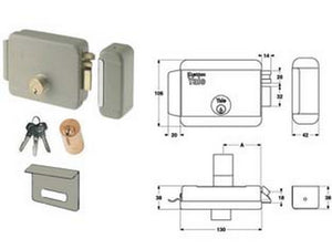 elettroserratura per cancelli con tetto 6800 - mm.60 sx (y68000602) fer189446