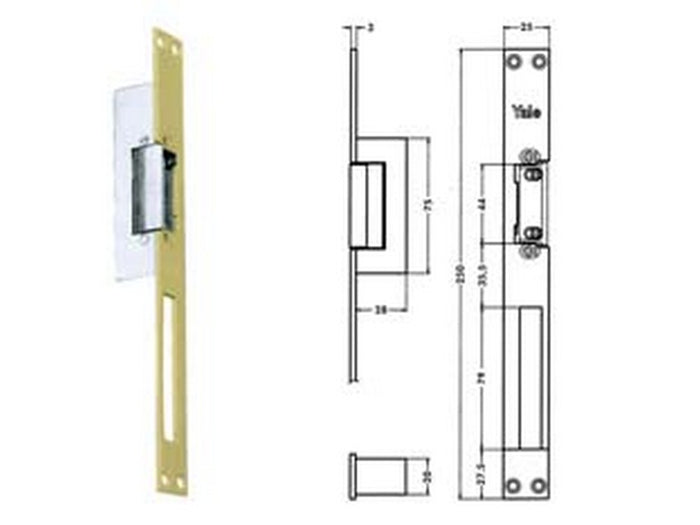 incontro elettrico 67f0 - cm.25 acciaio finitura oro (y67f0508) fer189514