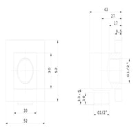 Ogomondo presa acqua quadrata in ottone cromato 1/2” mm *** confezione 1