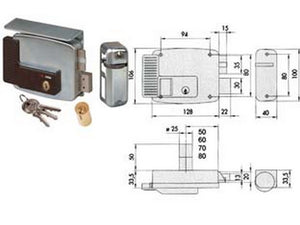 elettroserratura per cancelli con tetto 2 mandate 11761 - mm.70 sx (11761702) fer200936