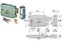 serratura portoncino quadro catenaccio e scrocco cilindro fisso 50571 - mm.60 dx (50571601) fer201087