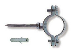 10pz collari pesanti in acciaio zincato per tubi - 3/4" per tubi ? mm.26/30 tassello ? mm.10 cod:ferx.fer203043