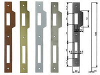 5pz contropiastra con aletta per serratura patent a bussola bordo quadro - acciaio bronzato (b.00590.05.02) fer204095