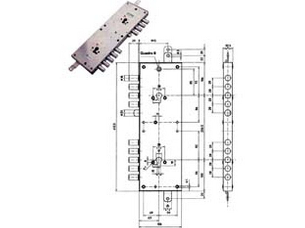 serratura triplice applicare multifunzione scrocco cilindro eur. blindate 85574 - mm.63 sx (85574s) fer214681