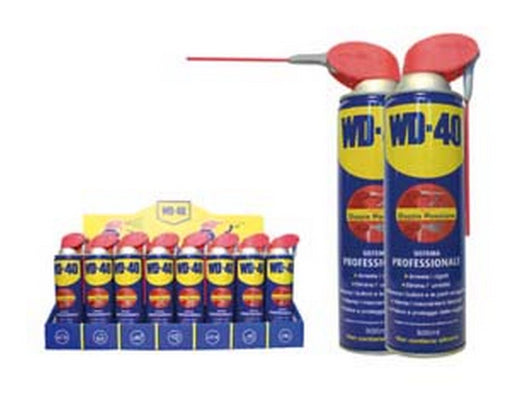 24pz wd-40 lubrificante spray multiuso 5 funzioni ml.500 in espositore - ml.500 spray con erogatore a doppia posizione fer219860