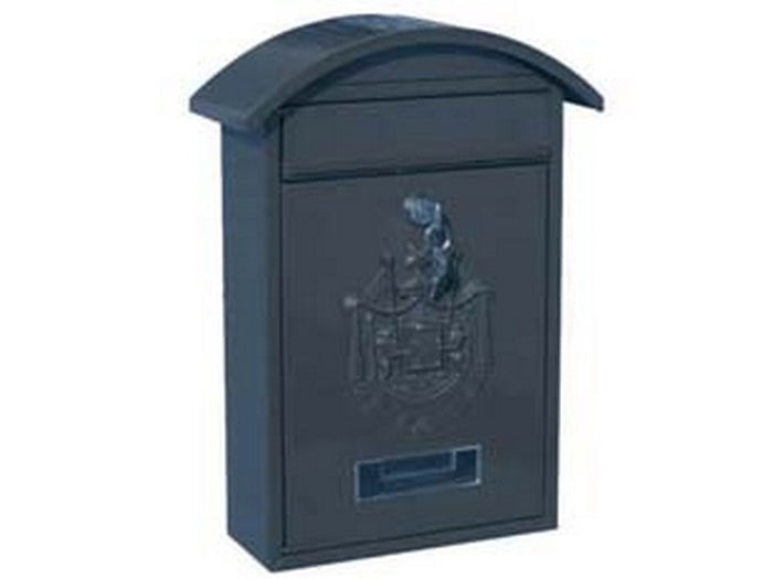 cassetta postale con tetto e chiave a cilindro per esterni nera - cm.21x6x31h. - colore nero fer229579