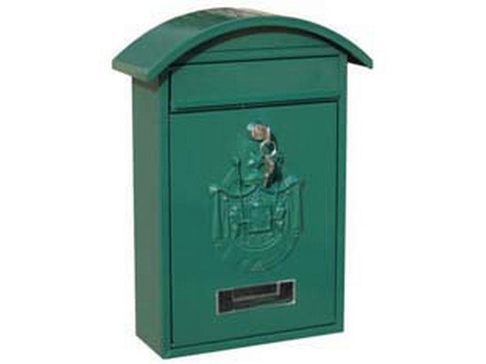 cassetta postale con tetto e chiave a cilindro per esterni verde - cm.21x6x31h. - colore verde fer229593