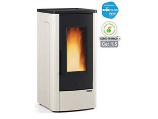 stufa a pellet dahiana plus canalizzata 10 kw avorio (conto termico) - misure cm.52,5x60,2x108h. - peso kg.160 cod:ferx.fer232005