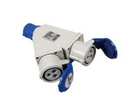 adattatore industriale con spina e 2 prese cee 309 ip44 - 16a colore blu 73105 fer236348