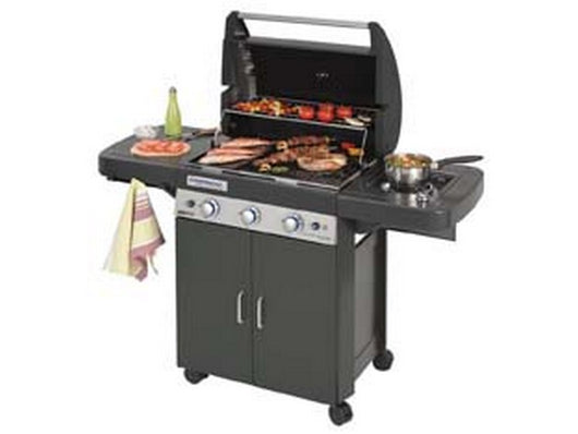 barbecue gas 3 bruc. + fornello cm.61x46 "3 classic ls plus dark " - bracere cm.61x46 fer238939