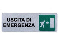 10pz targhetta adesiva "uscita di emergenza" (freccia a destra) - cm.15x5h. fer239905