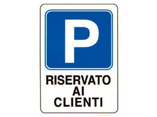 10pz cartello "parcheggio riservato ai clienti" - cm.20x30h. fer243575