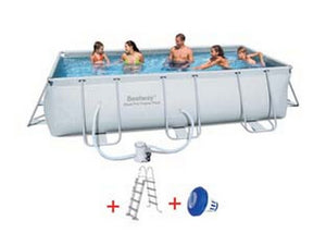 piscina power steel rettangolare con telaio portante cm.404x201x100h. - kg.61,3 - lt.6.478 - filtro cartuccia(art.56441) fer245593