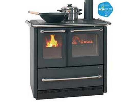 cucina a legna sovrana easy evo 2.0 7,5 kw nero antracite - misure cm.96,4x64,1x84,8h. - peso kg.140 fer251310