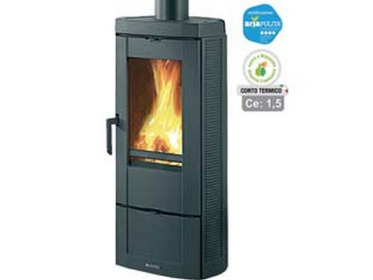 stufa a legna candy 4.0 6,2 kw nero antracite (conto termico) - misure cm.40,4x39,7x89,0h. - peso kg.85 fer251488