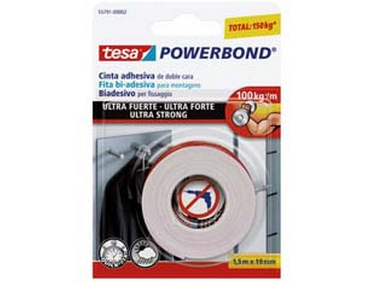 12blister tesa nastro biadesivo powerbond - mm.19h. in rotoli da mt.1,5 fer254458