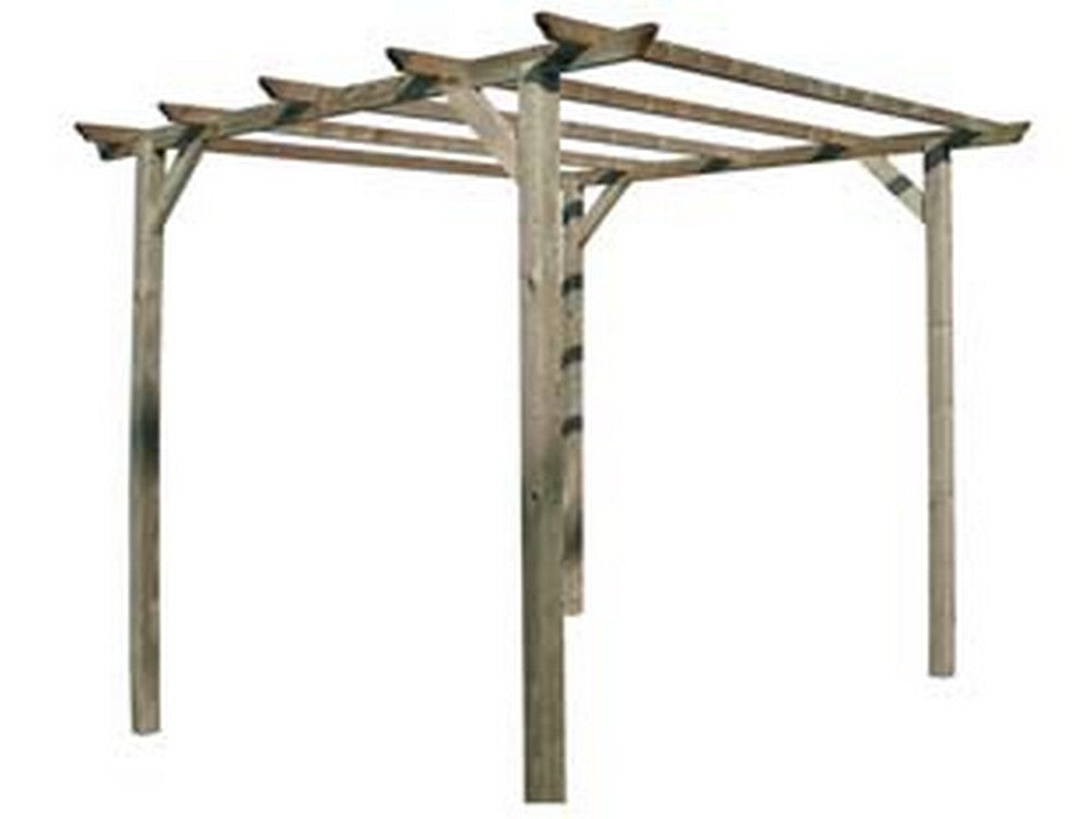 pergola libera in pino impregnato - cm.300x300x240h., base palo cm.9x9 fer264037