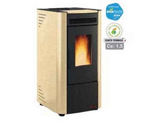 stufa a pellet ketty evo 6,5 kw pergamena (conto termico) - misure cm.45,6x50,7x88,4h. - peso kg.69 cod:ferx.fer270113