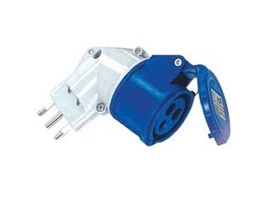 2pz adattatore industriale con spina 16a e presa cee ip44 - 16a colore blu fer271882