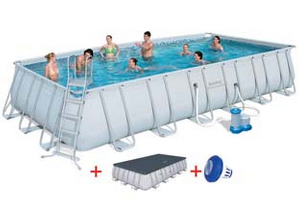 piscina power steel rettangolare telaio portante cm.640x274x132h. -kg.131,5 -lt.19.281 -filtro cartuccia (art.5611z) fer274654