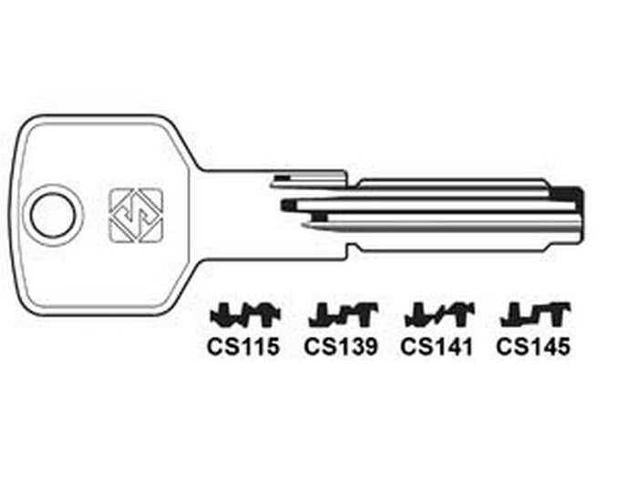 5pz chiavi punzonate per cilindri 6+7 spine - cs145 fer275774