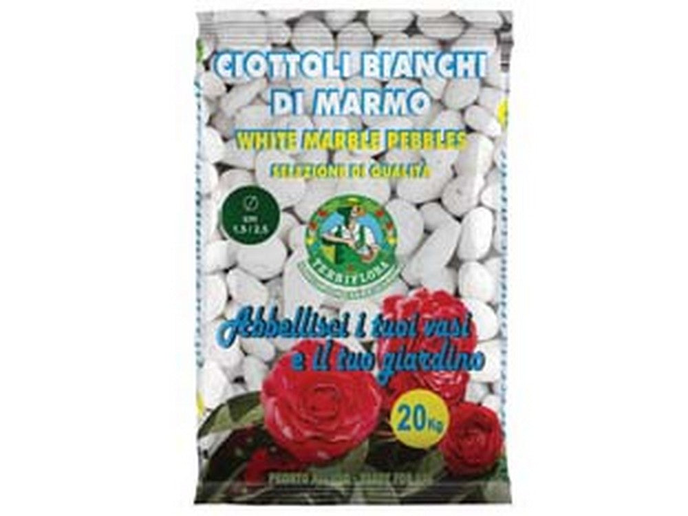 3Pz Ciottolo Bianco In Marmo -Kg.20 Mm.25/40 Cod:Ferx.Fer281621