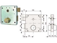 2pz serrat. applic. cancelli 2 mandate e scrocco separato + quadro cilindro fissi 433 - mm.55 (433.55.1) dx fer283946