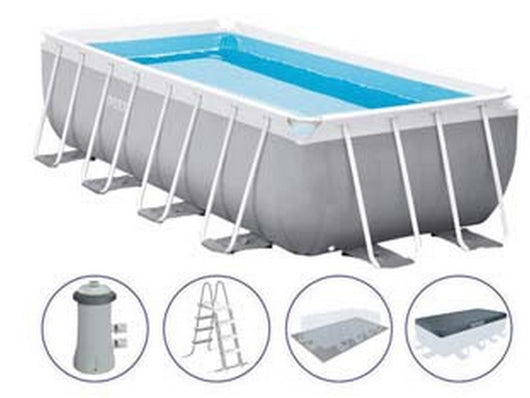 piscina "prism frame" rettang.con tel.portante con pompa cm.488x244x107h. - capacit? lt.10874 - peso kg.86,7 (26792) fer294126