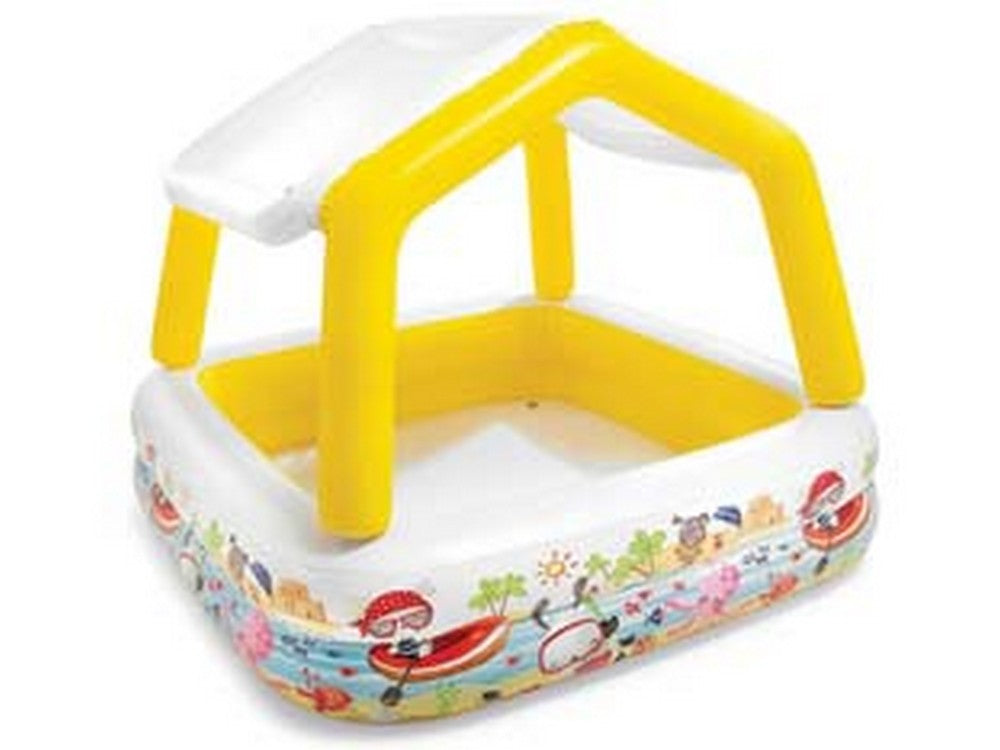 piscina gonfiabile quadra "acquario" con parasole +2 anni - cm.157x157x122h. - peso kg.3,80 (57470) cod:ferx.fer294164