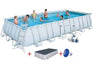 piscina power steel rettangolare telaio portante cm.732x366x132h. -kg.171,1 - lt.30.045 - filtro sabbia (art.56475) cod:ferx.fer300537
