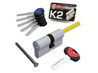 cilindro sagomato profilo europeo "k2" codolo 1+5 chiavi 0ck2 serie 3200-q - mm.30x35 (3200qcs30351x5) fer304528