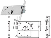 serratura da infilare per fasce catenaccio e scrocco mm.78 h 86500 - mm.58 a 2 mandate (y8650058080) fer311427