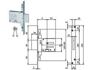 serrature triplice da infilare doppia mappa 663301 - mm.70 (663301704) fer321204