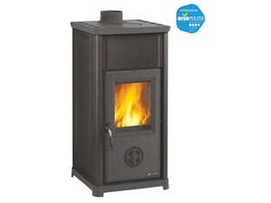 stufa a legna tea 6,6 kw nera - misure cm.41,4x41,9x83,2h. peso kg.77 fer323727