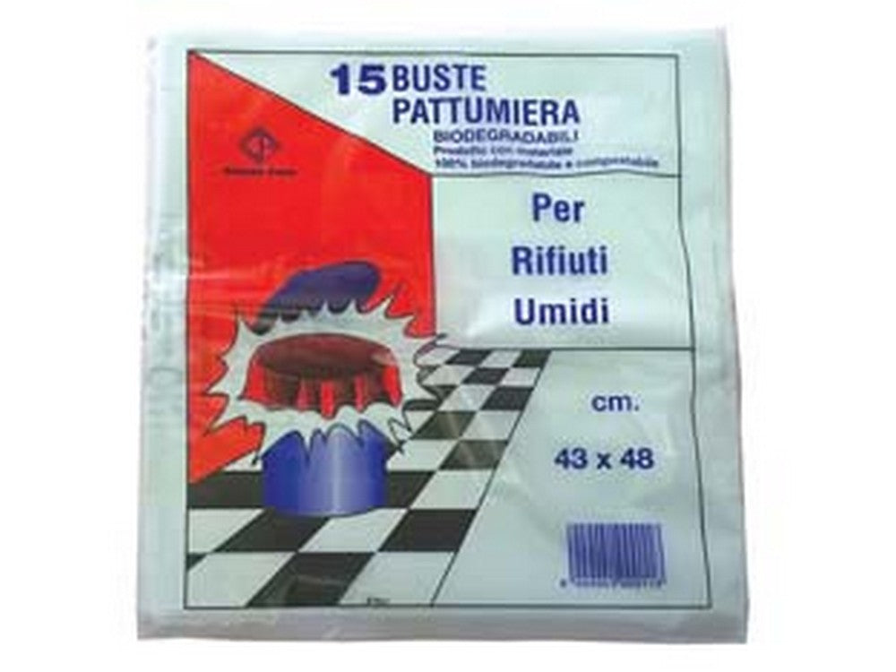 cf sacco pattumiera biodegradabile per rifiuti umidi pz.15 - cm.43x48 gr.175 fer331333