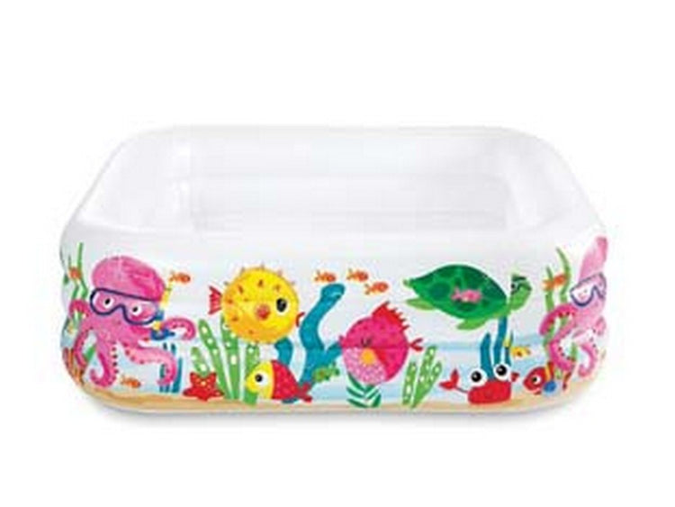 piscina gonfiabile quadra "aquarium" +3 anni - cm.159x159x50h. - peso kg.3,60 (57471) fer337052