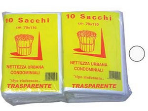 cf sacco condominiale rinforzato trasparente pz.10 - cm.70x110 gr.75 fer338134