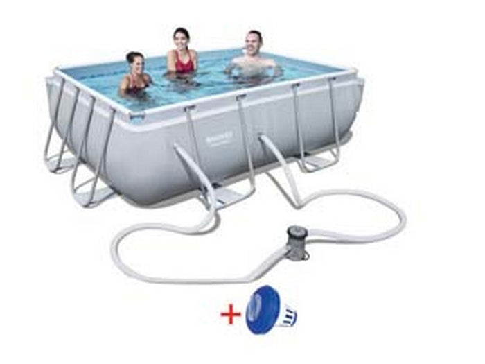 piscina power steel rettangolare con telaio portante cm.282x196x84h. -kg.39,4 -lt.3.662 -filtro cartuccia (art.56629) fer341875