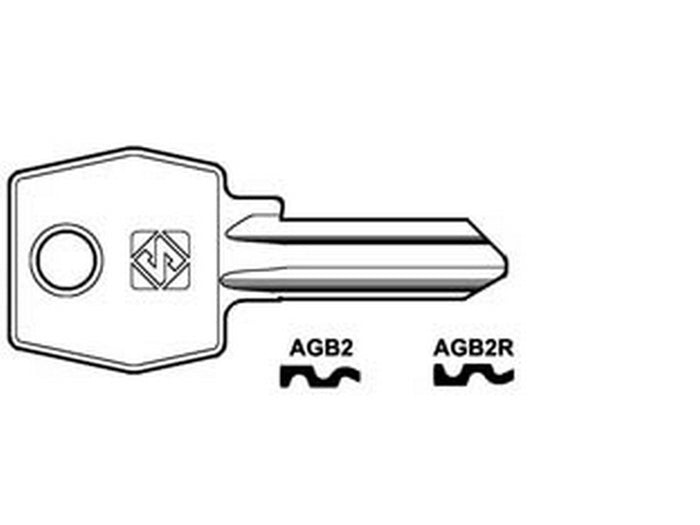 10pz chiavi per cilindri agb 4 spine grandi - agb2r sx cod:ferx.fer187749